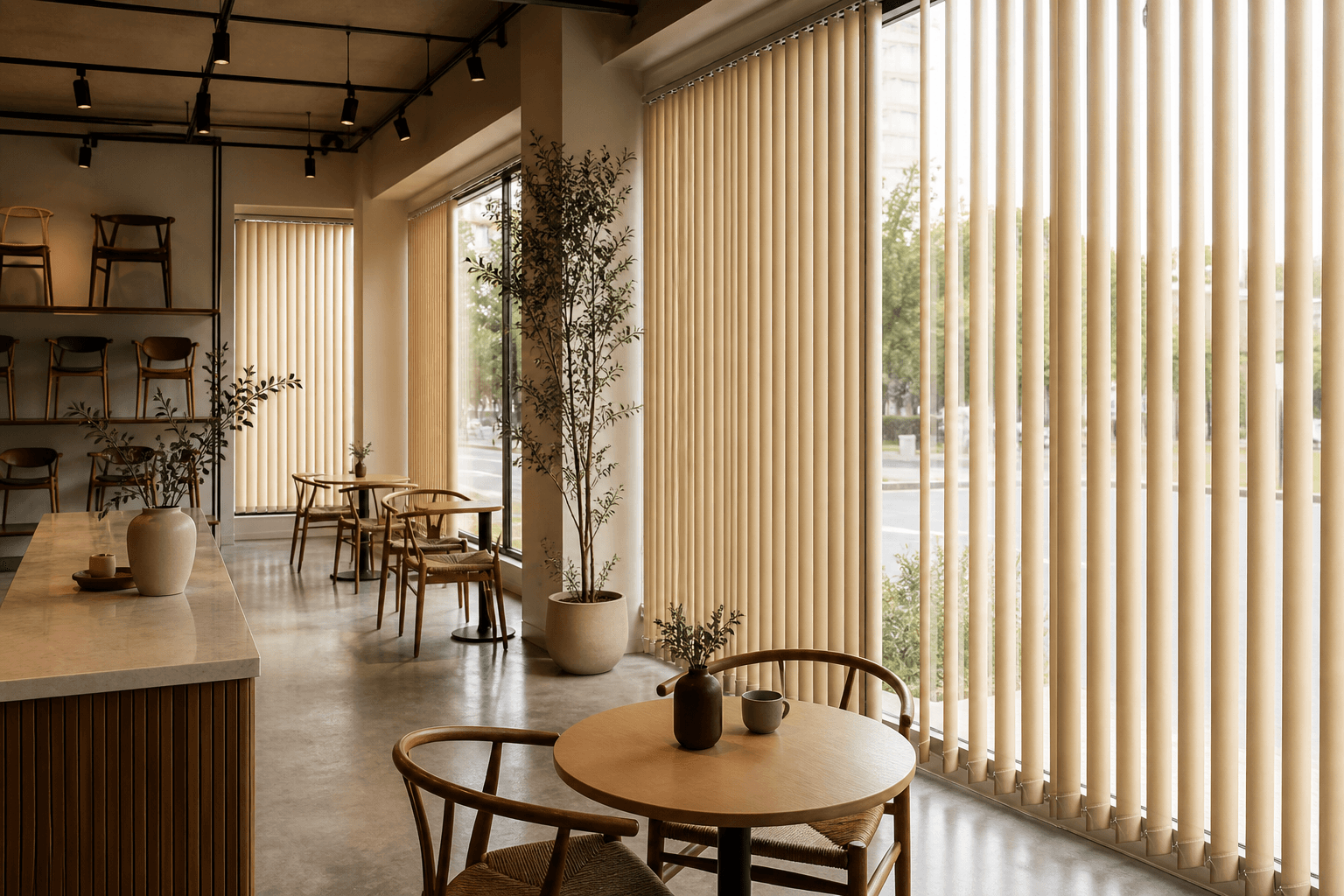 สไตล์คาเฟ่และร้านค้า — ม่านปรับแสง